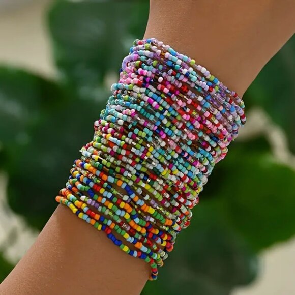 Jewelry - New Handmade Ombre Boho Beaded Bracelet Set 30pc Multilayer Stacking
